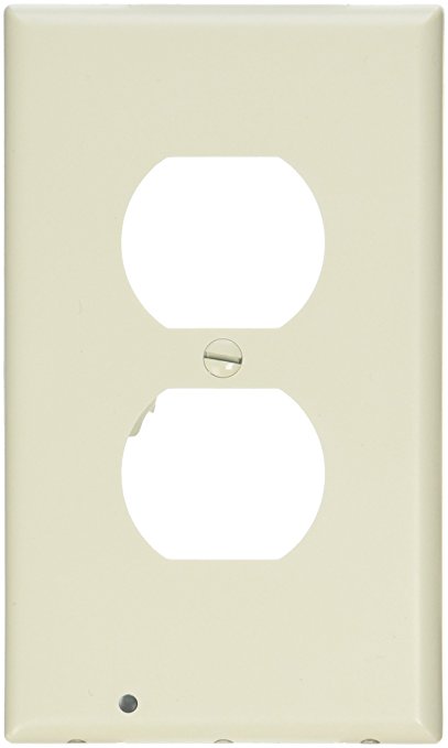 SnapPower Guidelight - Outlet Coverplate with LED Night Lights, Duplex, Ivory
