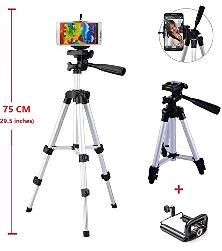 Aluminum Camera Tripod with Phone Bracket Mount Holder for Samsung Galaxy Note 5,Note 4,Note 3,Note 2,Note 1,S6 S5 S4 S3 S2