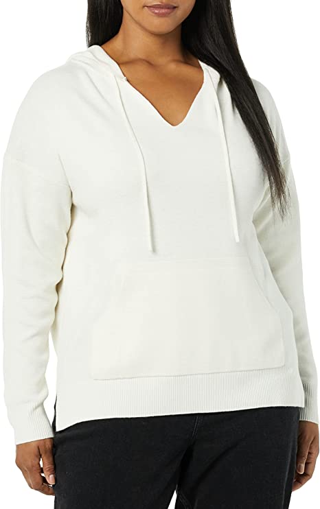 Daily Ritual Women's Ultra-Soft Milano Stitch Drawstring Hoodie Sweater