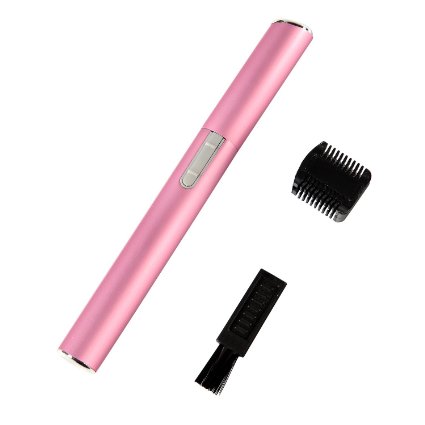 NUOLUX Electric Eyebrow Trimmer Eyebrow Razor Kit with Eyebrow Comb for Women (Pink)