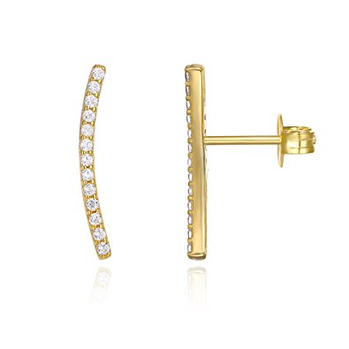 PAVOI 14K Gold Plated Ear Crawler - Cuff Earrings Hypoallergenic Sterling Silver Stud Ear Climber Jackets