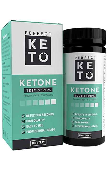 Perfect Keto Ketone Testing Strips for Ketosis and the Ketogenic Diet, 100 Strips