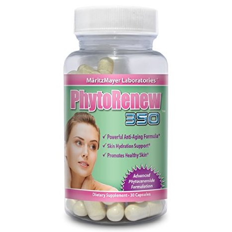 PhytoRenew 350 Phytoceramides Skin Rejuvenating Skin Renewal Includes Vitamins A, C, D & E 30 Capsules (1 Bottle)