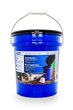 Camco 41549 Portable Toilet Bucket with Seat and Lid Attachment - Holds 5 Gallons, Lightweight and Easy to Clean, Great for Camping, Hiking and Hunting and More