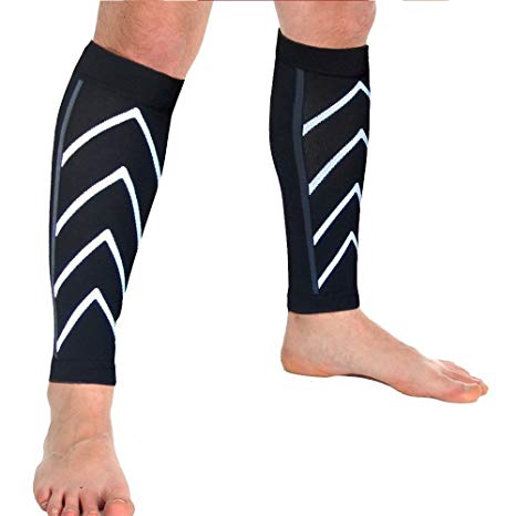 Climate-Cool Moisture Wicking Compression Sleeve for Calf & Arm (BLK/Grey)
