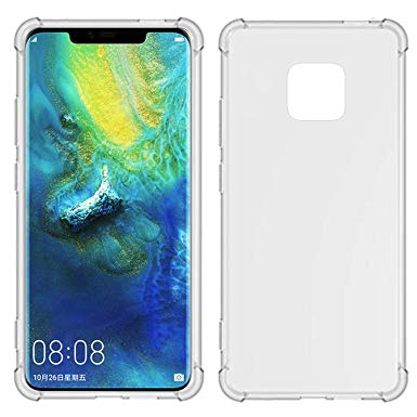 TIYA Case Clear for Huawei Mate 20 Pro TPU Four Corners Cover Transparent Soft