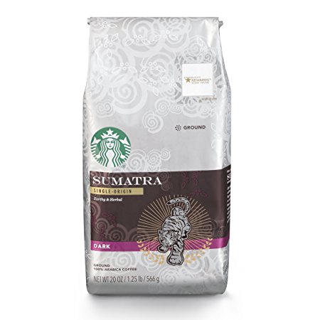 Starbucks Sumatra Dark Roast Ground Coffee, 20-Ounce Bag