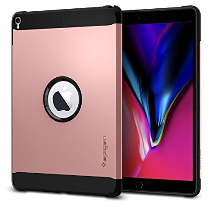 Spigen Tough Armor iPad Pro 10.5 Case with SF Coated Non Slip Matte Surface and Extreme Heavy Duty Protection and Air Cushion Technology for Apple iPad Pro 10.5 2017 - Rose Gold