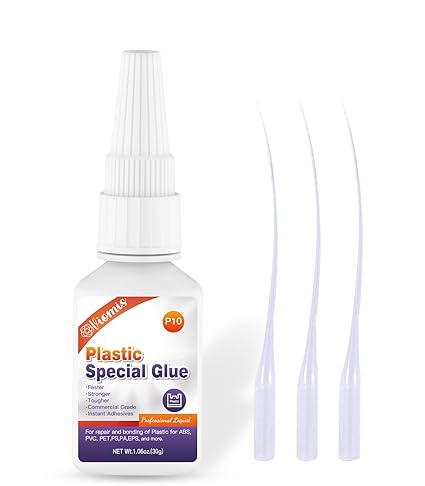 Viomis 30g Plastic Glue, Instant Super Glue for Plastic, Fast Dry Strong Plastic Adhesive for Acrylic, Model, DIY Crafts, Tube, PVC, Vinyl, ABS, PBT, PS, PA, PC, PM, MA, Nylon