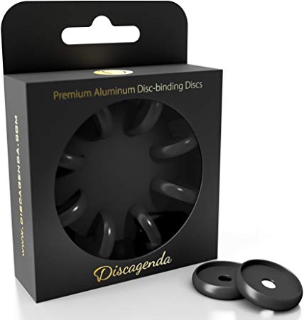 Discagenda Aluminum Disc-Binding Discs 24mm 0.94in 8 Piece Set Black