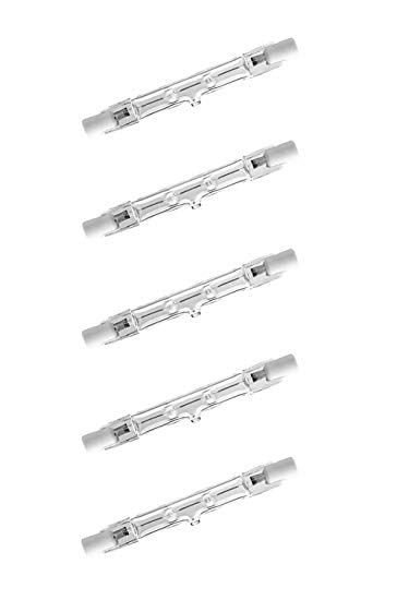 Nuloxx Pack of 5 Halogen R7S 78 mm 80 W/827 2700 K 1400LM AC 220... 240 V, 360 ° Beam Angle, Dimmable.