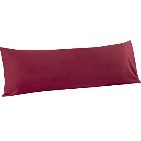 ALCSHOME Body Pillowcases, 1 Pack Ultra Soft Microfiber Premium Quality, 20"x54" (Wine Red, Body)