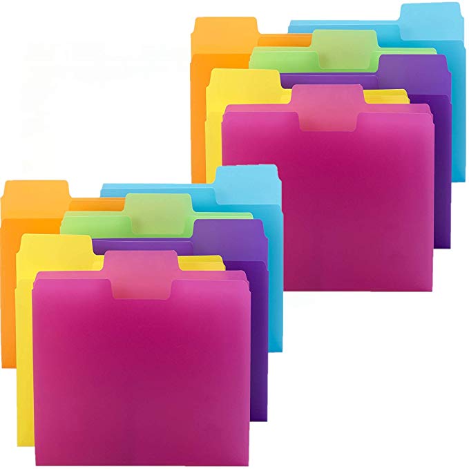 Smead SuperTab File Folder, Oversized 1/3-Cut tab, Letter Size, Poly, 18 per Pack (10515) (2)