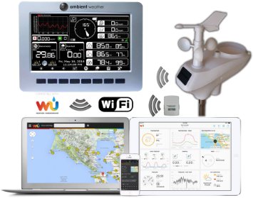 Ambient Weather WS-1001-WIFI OBSERVER Solar Powered Wireless WiFi Remote Monitoring Weather Station