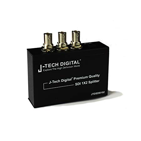 J-Tech Digital Premium Quality SDI Splitter 1x2 Supports SD-SDI, HD-SDI, 3G-SDI up to 1320 Ft (1 Input and 2 outputs)