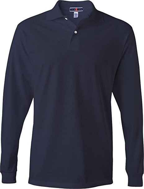 Jerzees Men's Jersey Long Sleeve Polo with Spotshield