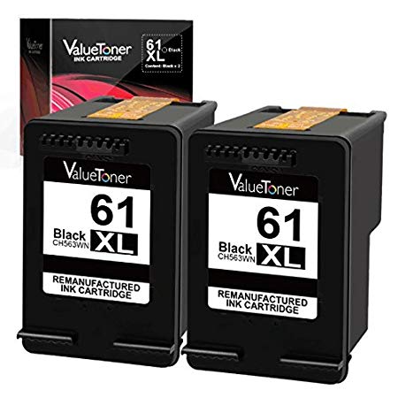 Valuetoner Remanufactured Ink Cartridge Replacement for HP 61XL 61 XL High Yield for HP Envy 4500 5530 5534, Deskjet 2540 1000 1010, Officejet 4630 2620 4635 Printer (2 Black)