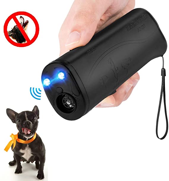 MEIREN Handheld Dog Repellent & Trainer, Anti Barking Device & Ultrasonic Dog Training Aid with Control Range of 30 Ft