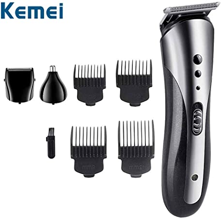 KEMEI Men's 3 in 1 Groomer Kit Multi-Functional Electric Hair Clippers Rechargeable Cordless Styling Tools Shaving Machine, Electric Shaver Beard Trimmer, Hair Shaver Nose Trimmers Cutter