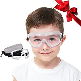 Child Safety Goggles Kids Protective Safety Glasses Prevent Droplets Anti Spittle Impact Ballistic Resistant Lens Anti-fog Adjustable fit for 5-12 Years Old Boy Girl
