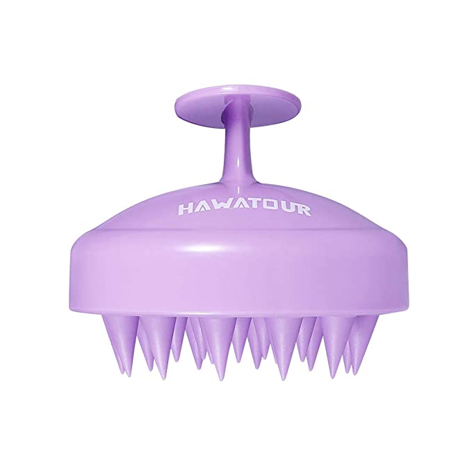Hair Scalp Massager, Shampoo Brush with Soft Silicon Brush by HAWATOUR - Light Purple