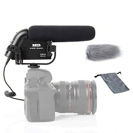 BOYA BY-VM190 Camera Stereo Video Mounted Condenser Shotgun HD Prosumer Microphone for Canon 650D 700D 7D 5D2 5D3 Nikon D800 D700 D600 Sony Panasonic DSLR cameras and Camcorder