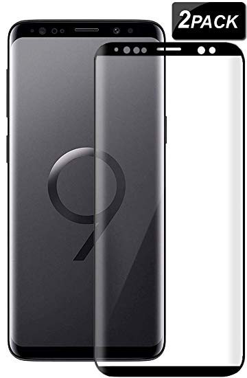 Keliple Samsung Galaxy S9 Screen Protector(2Pack)[Full Screen Coverage],Tempered Glass Screen Protector for Galaxy S9[Case Friendly][HD-Clear][0.26mm][Anti-Glare][Bubble-Free][Anti-Scratch]