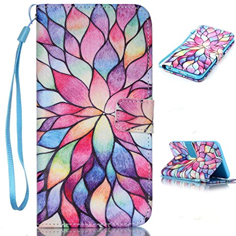 iPhone 6S Plus Case,iPhone 6S Plus Wallet Case, LW-Shop PU Flip Stand Credit Card ID Holders Wallet Leather Case Cover Folio Magnetic Design for iPhone 6 Plus / 6S Plus 5.5" (Colorful Leaves)