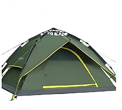 Automatic Hydraulic Outdoor Waterproof Instant Self Pop Up Double Layers Camping Tent for 3-4 Persons (Amy Green)