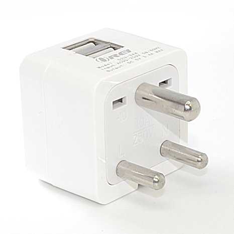 Orei India 2 USB (3.4A/17W) Travel Charger for all iPhone, iPad, Samsung Galaxy, Android, HTC One, Motorola, LG (W2U-D)