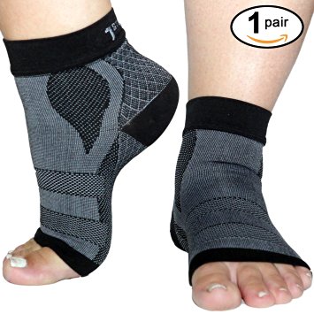Plantar Fascia Night Splint X-Sleeves by 1st Elite: Compression Gloves for your Feet! (1 Pair)
