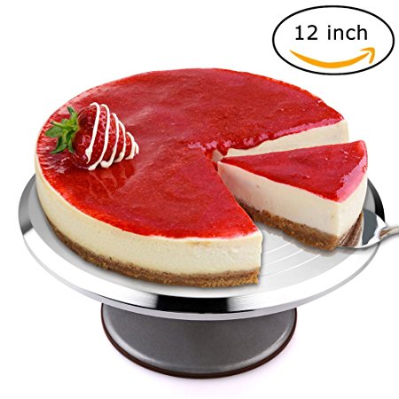 Uten 12 Inch Cake Stand Professional Aluminum Alloy Rotating Decoration Cake Icing Display Turntable Tray Plate DIY Fondant Cake Tools