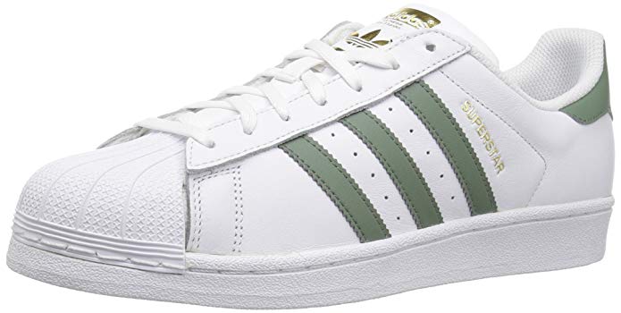 adidas Originals Men's Superstar Foundation Casual Sneaker, White/Trace Green/Gold Metallic, 8.5 D(M) US