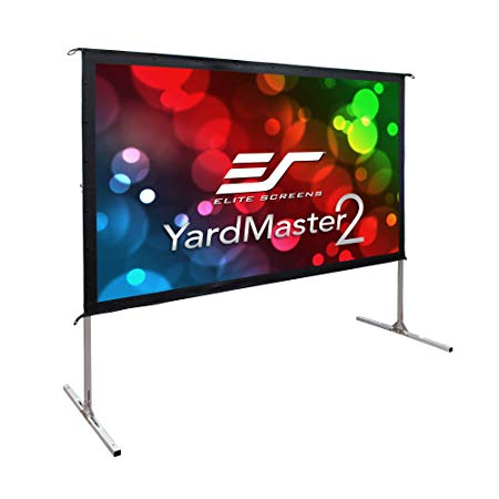 Elite Screens Yard Master 2, 100-inch Indoor Outdoor Portable Fast Folding Projector Screen with Stand 16:9, 8K 4K Ultra HD 3D Movie Theater Cinema 100” Foldable Rear Projection Screen, OMS100HR3