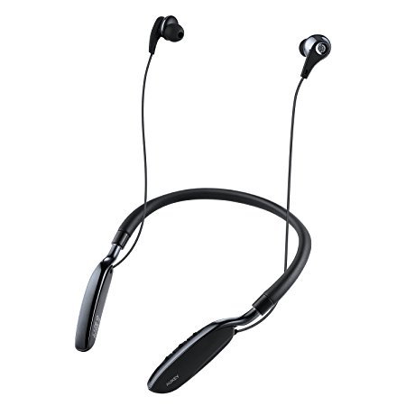 AUKEY Bluetooth Headphones, Active Noise-Cancelling Earbuds with 20-Hour Playtime and Built-In Microphone for iPhones, Samsung Phones, Tablets, and More