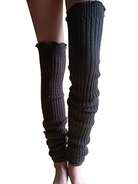 Wildestdream Women's Super Long Cable Knit Leg Warmers Boot Cover Socks