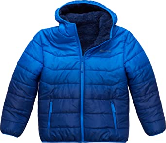 Eddie Bauer Boys' Reversible Jacket - Deer Harbor Waterproof Lightweight Puffer Coat with Faux Shearling Lining&nbsp;(5-16)