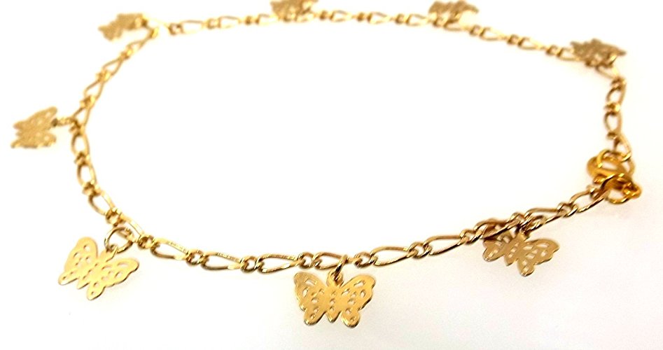 Butterfly Anklet- Nature Lovers Gold Vermeil Ankle Bracelet-
