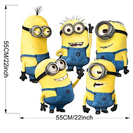 Apex Removable Despicable Me 2 Cute Minions Wall Stickers for Kids Rooms Bedrooms 5 Minions (60 x 45 cm)