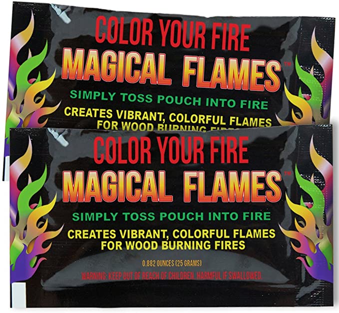 Magical Flames 25-pack: TWICE THE COLOR, half the price! Creates Vibrant, Rainbow Colored Flames - 30day Money Back Guarantee