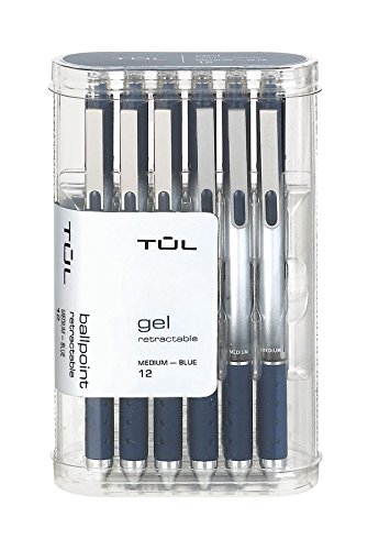 TUL Retractable Gel Pens 0.7 mm Medium Point, Blue 12/pk