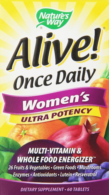 Natures Way Alive Once Daily Womens Multi Ultra Potency Tablets 60-Count