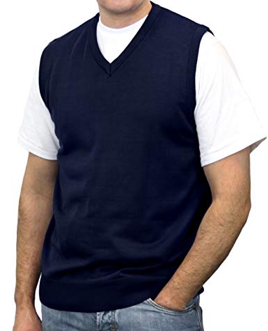 Blue Ocean Big Men Solid Color Sweater Vest