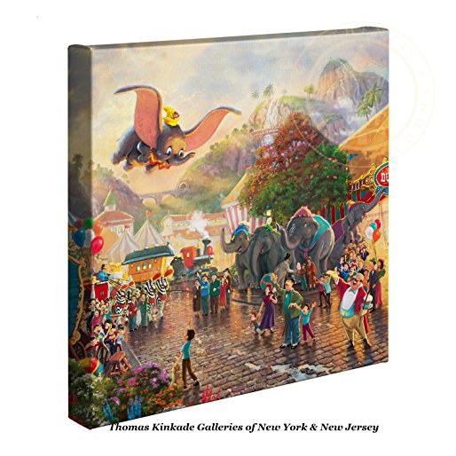 Thomas Kinkade Disney Dumbo 14 x 14 Gallery Wrapped Canvas