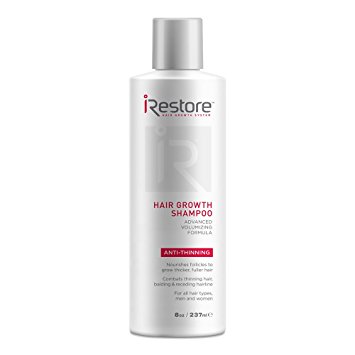 iRestore Hair Growth Shampoo with Amino Acids, Aloe Vera, Antioxidants, Green Tea Extract, and More Essential Nutrients - Perfect for Balding & Thinning Hair - For Men and Women (8oz / 237ml)
