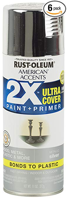 Rust-Oleum 327910-6PK American Accents Ultra Cover 2X Metallic, 6 Pack, Silver