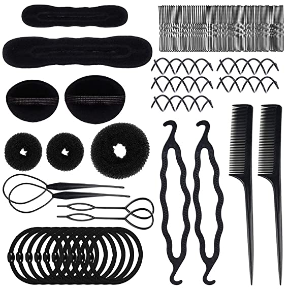 Sonku 70 PACK Hair Styling Accessories Kit Set,Sonku Magic Bun Maker Hair Braid Tool for DIY Clip Curler Roller Twist for Girls and Women