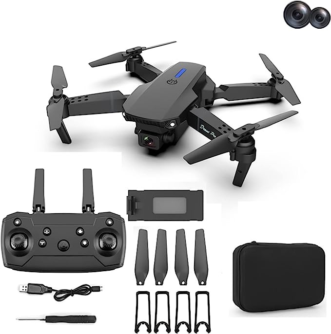 Mini Drone with 1080P Dual HD Camera, Drone with Camera for Adults Foldable 2023 Upgradded RC Quadcopter FPV Camera Drone Gift for Adults and Kids, Obstacle Avoidance, Op-Tical Fl-ow Positioning (Black)