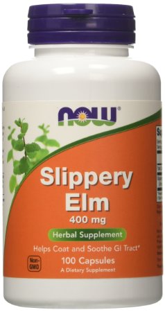 Now Foods Slippery Elm 400mg, Capsules, 100-Count