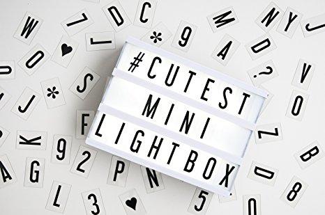 Mini My Cinema Lightbox - LED with 100 letters, numbers, symbols to create personalized marquee signs - Includes USB, or battery powered.